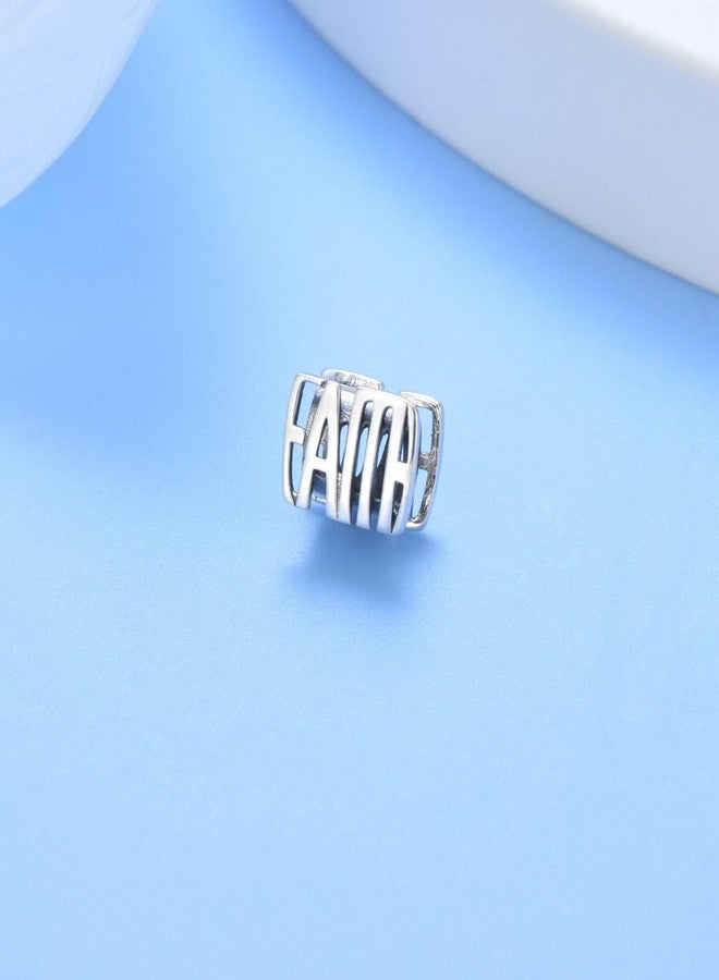 ARTCHARM Faith Charms Sterling Silver Inspirational Faith Charm, Word Calligraphy Jewelry Valentine's Day Gift for Lovers/Friends/Mothers/Travelers - Image 3